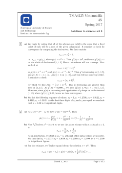 TMA4125 Matematikk 4N Spring 2017