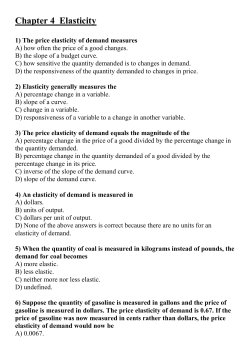 1) What is the price elasticity of demand?