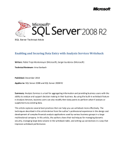 Enabling and Securing Data Entry with Analysis Services