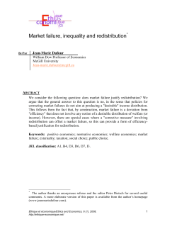 Market failure, inequality and redistribution*