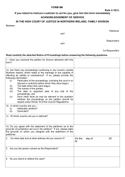 Form M6 - Northern Ireland Courts and Tribunals Service