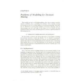 Problems of Modelling for Decision