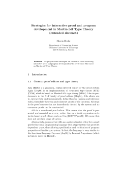 Strategies for interactive proof and program development