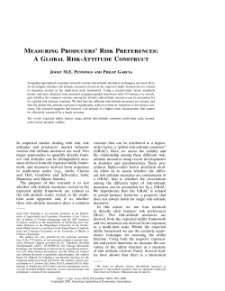 Measuring Producers` Risk Preferences: A Global Risk