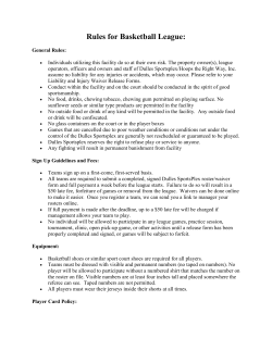 Rules for Basketball League