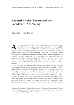 Rational Choice Theory and the Paradox of Not Voting