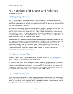 FLL Handbook for Judges and Referees