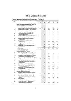 Budget Paper No.2 Part 2: Expense Measures