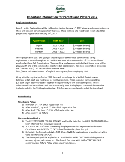 Important Information for Parents and Players 2017