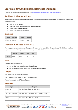 Exercises and Homework for the Programming