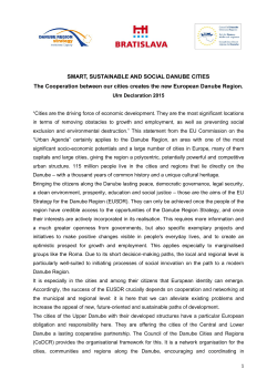 SMART, SUSTAINABLE AND SOCIAL DANUBE CITIES The