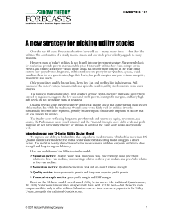 Investing 101 - A New Strategy For Picking Utility stocks.&hellip;