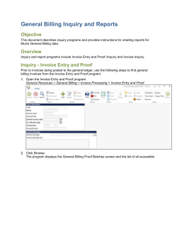 Inquiry - Invoice Entry and Proof