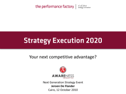 Strategy Execution 2020 - the performance factory