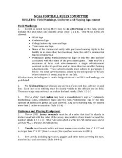 NCAA Bulletin on Field Markings, Uniforms, etc.