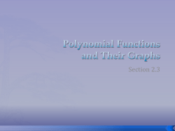Polynomial Functions and Graphs