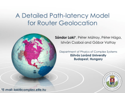Path-latency Model - S&aacute;ndor Laki