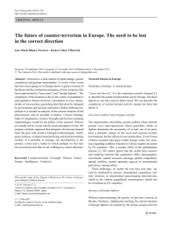 The future of counter-terrorism in Europe. The need to be lost in the