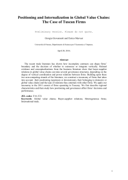 Positioning and Internalization in Global Value Chains: The Case of