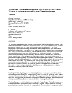 Team-Based Learning Enhances Long
