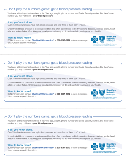 Don`t play the numbers game: get a blood pressure reading Don`t