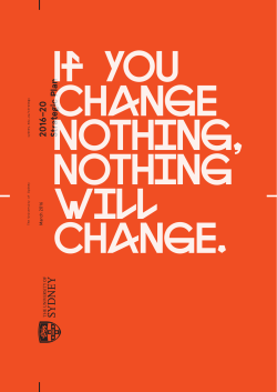 2016-2020 Strategic Plan - The University of Sydney