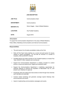 job profile - Manchester City FC