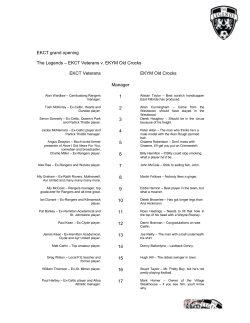 Official Opening - Charity Match Team Sheet - K