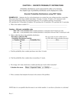 Page 1 CHAPTER 4 : DISCRETE PROBABILITY
