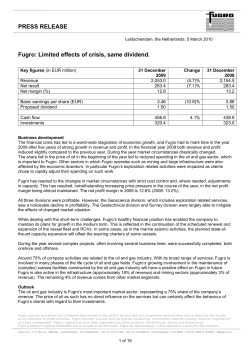 PRESS RELEASE Fugro: Limited effects of crisis, same