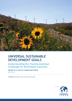UNIVERSAL SUSTAINABLE DEVELOPMENT GOALS