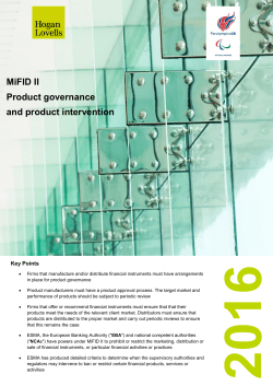MiFID II Product governance and product intervention