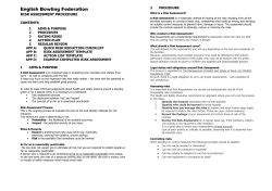 Risk Assessment Forms - English Bowling Federation