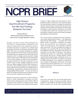 High School Dual Enrollment Programs