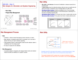 Risk Management Process Risk Utility Risk Utility