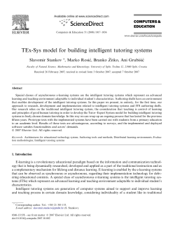 TEx-Sys model for building intelligent tutoring systems