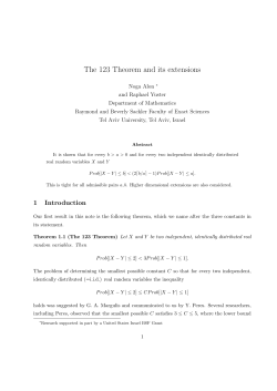 The 123 Theorem and its extensions