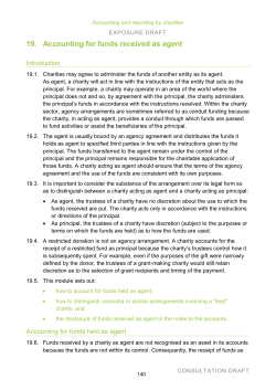 19. Accounting for funds received as agent