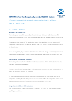 CONGU Unified Handicapping System (UHS) 2016
