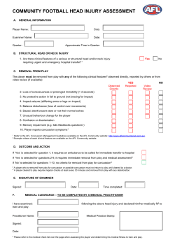 Head Injury Assessment Form