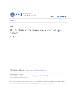 HLA Hart and the Hermeneutic Turn in Legal Theory