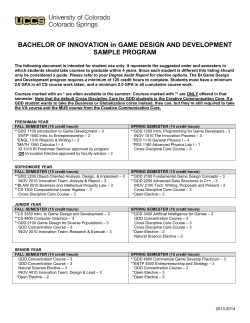 BACHELOR OF INNOVATION in GAME DESIGN AND