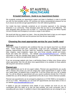 Guide to our Appointment System