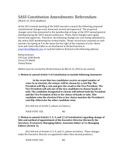 SASS Constitutional Changes Ballot