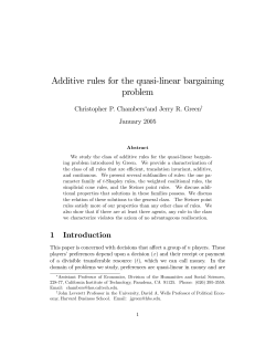 Additive rules for the quasi#linear bargaining problem