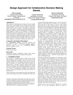 Design Approach for Collaborative Decision Making Games. (PDF