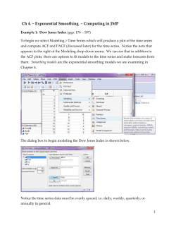 Ch 4. &ndash; Exponential Smoothing &ndash; Computing in JMP