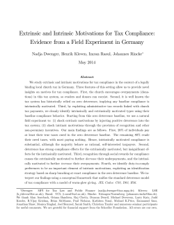 Extrinsic and Intrinsic Motivations for Tax Compliance