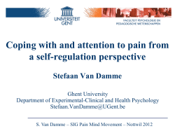 Coping with and attention to pain from a self