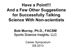 Have a Point!!! And a Few Other Suggestions for Successfully